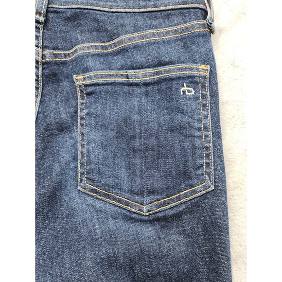 Rag & Bone 10 Inch Ankle Skinny Jeans Size 26 Blue High Rise Raw Hem Stretch - Picture 5 of 15